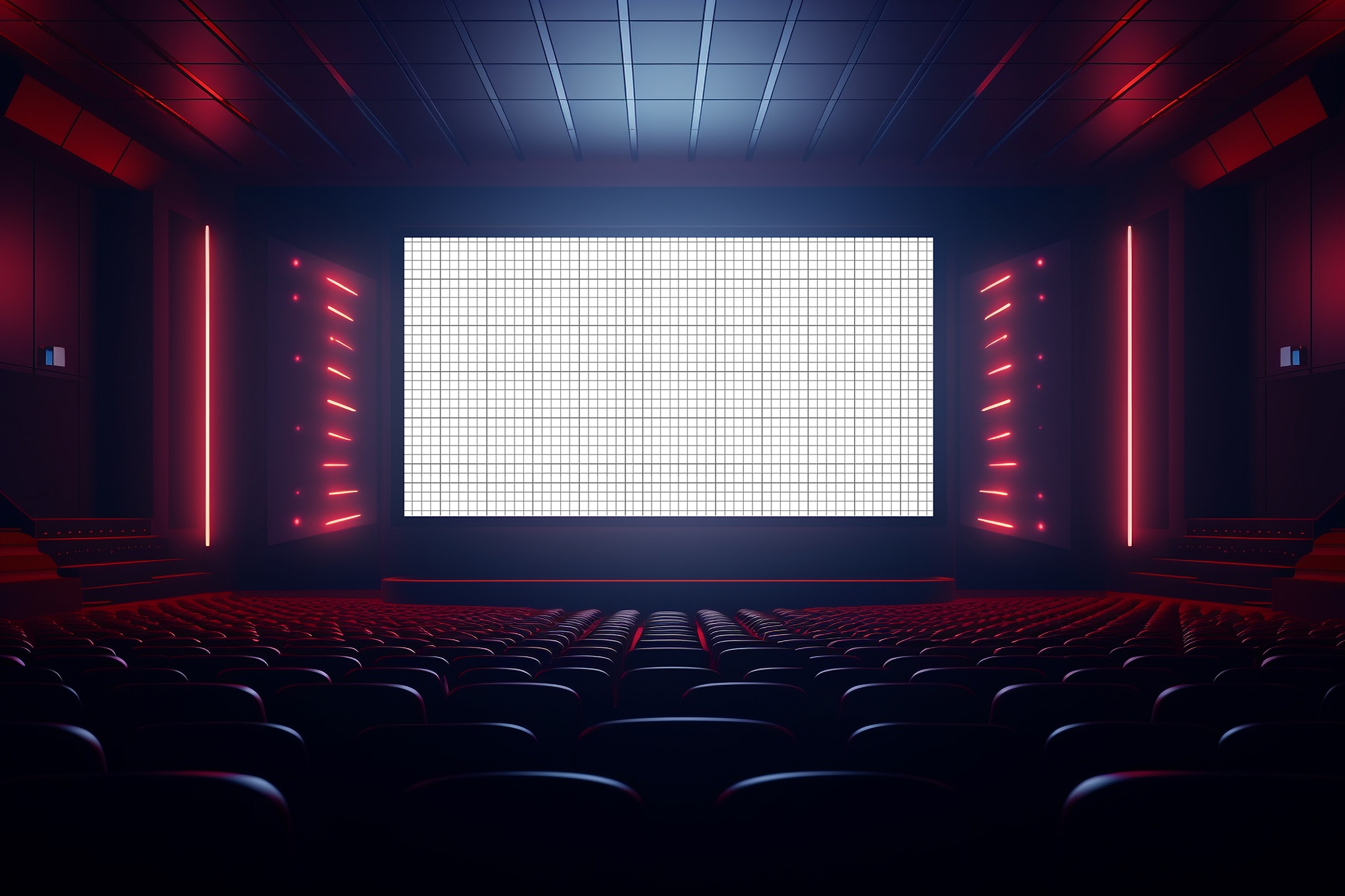 Free Download Cinema Movie Theatre Mockup grid 
