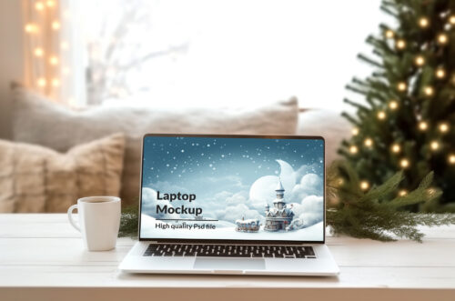 Download christmas MacBook mockup-
