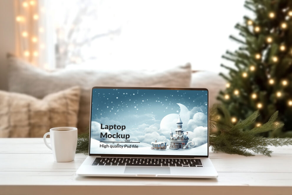 Download christmas MacBook mockup-