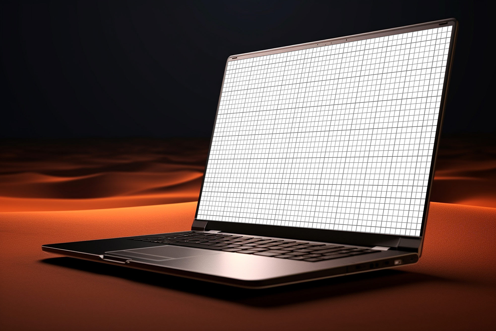Laptop mockup in desert grid (1) 