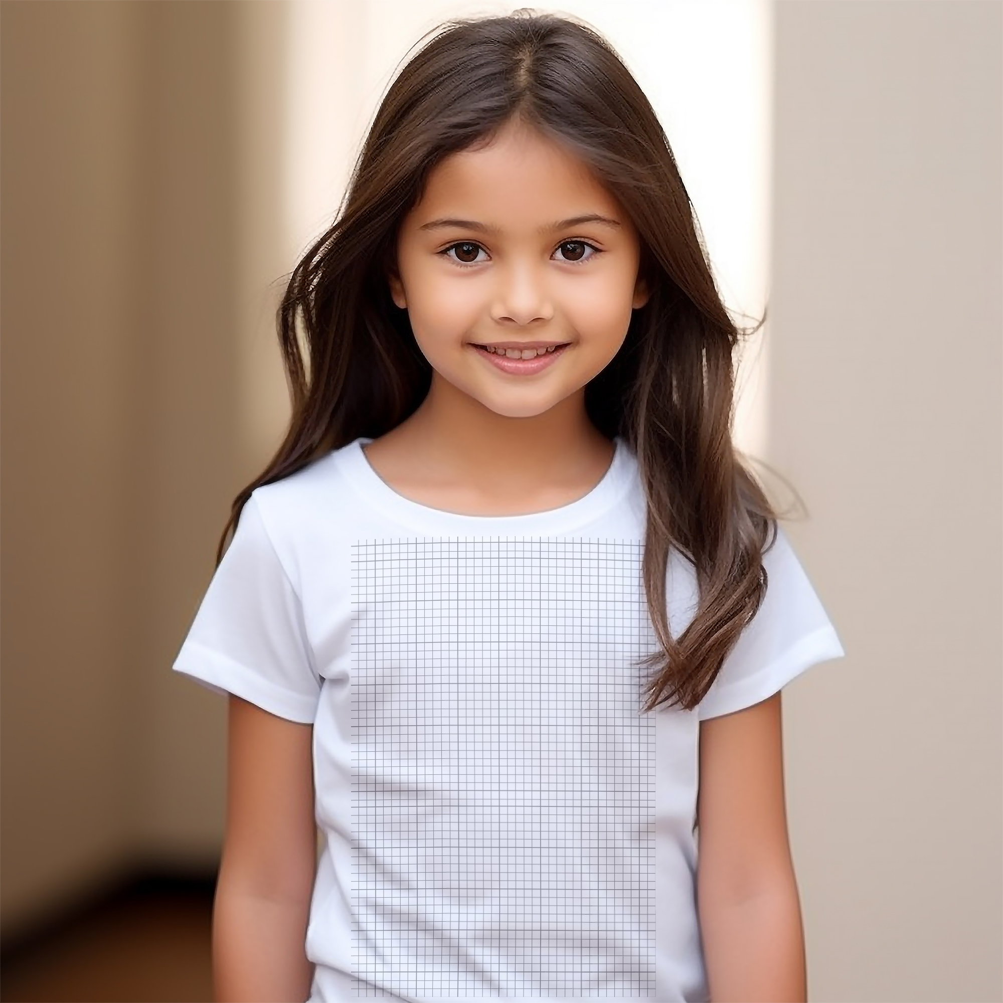 Free Download Little girl Wearing T-shirt Mockup Front View grid (1)