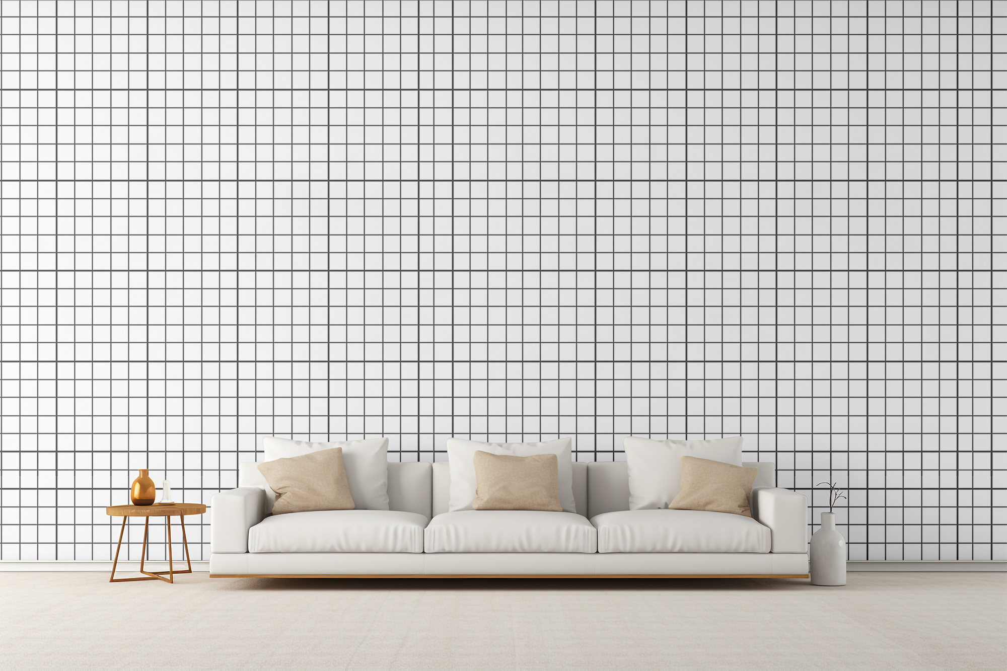 Free Download Living room wall mockup grid