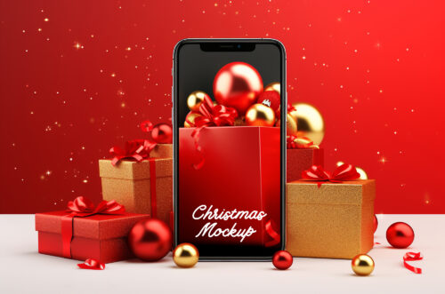 Phone-mockup-with-christmas-gifts-