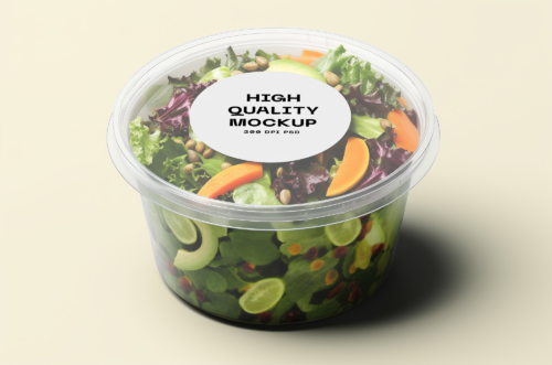 Round lable mockup on Container-