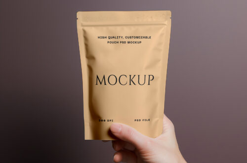 Someone holding pouch mockup-
