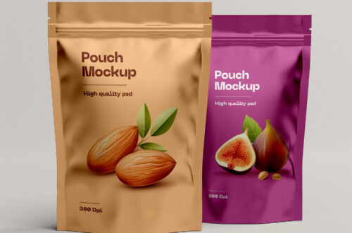 Standing plastic pouch mockup-
