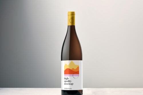Standing wine label bottle mockup front view-MD