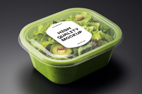 Take away plastic box food container mockup
