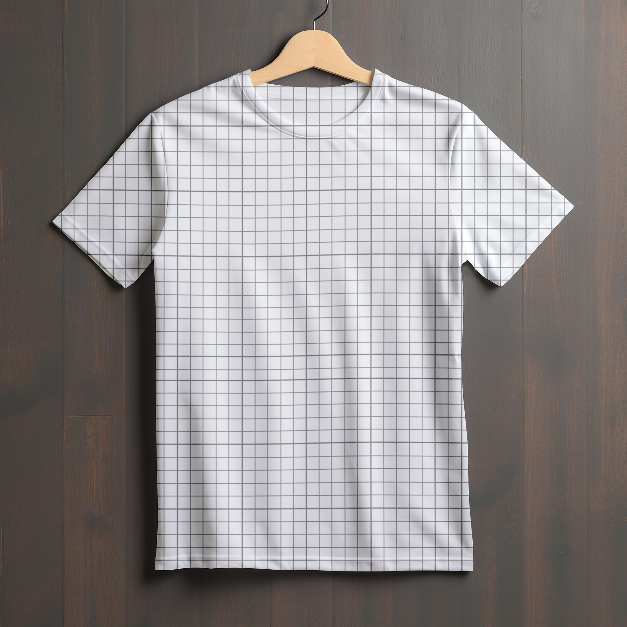 Free Download Ultra hd t-shirt mockup with wooden background grid