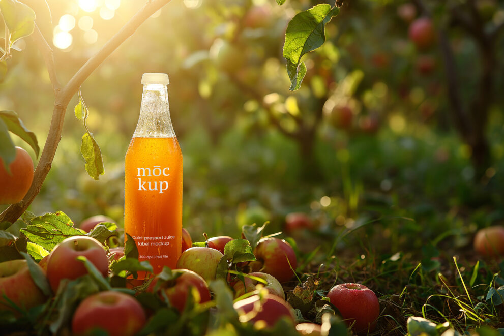 Apple Juice Bottle Mockup Mockup Daddy