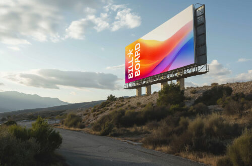 Billboard mockup in rural areas-
