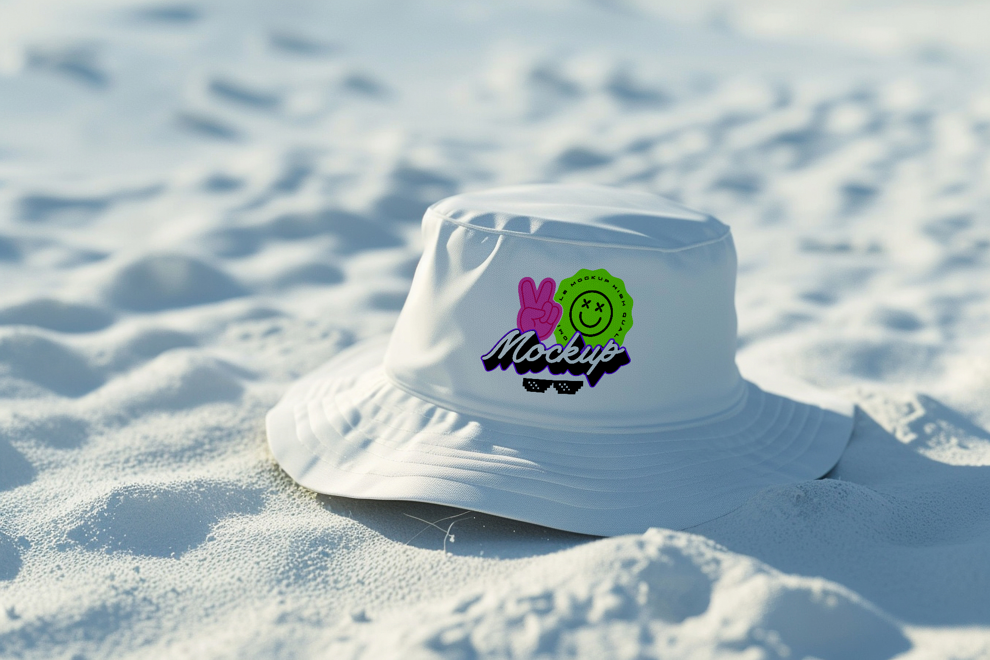 Bucket Hat On Sand Mockup Daddy