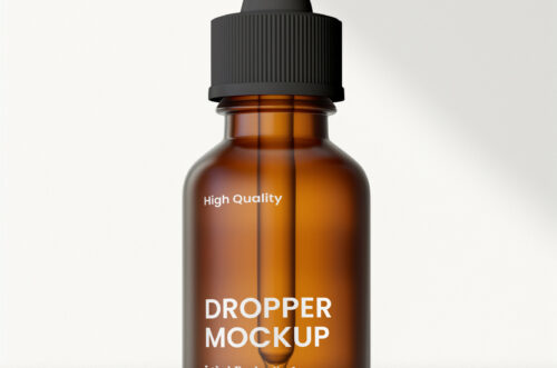 Frosted dropper bottle mockup-