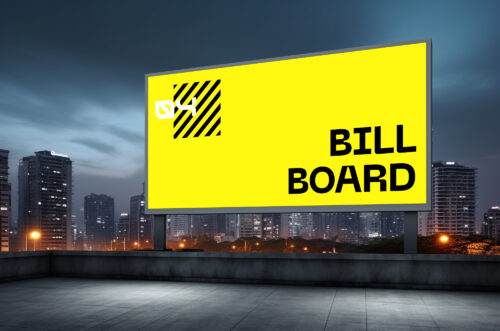 Night billboard PSD mockup-