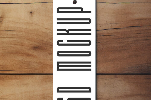 Tag mockup on wooden background-