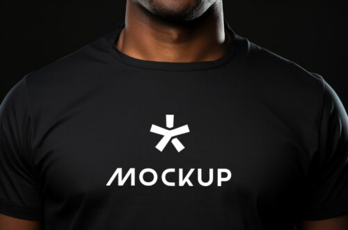 Free Download African man close-up t-shirt mockup