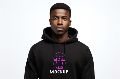 Free Download African man hoodie mockup download