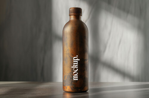 Free Download Antique Copper Water Bottle Mockup