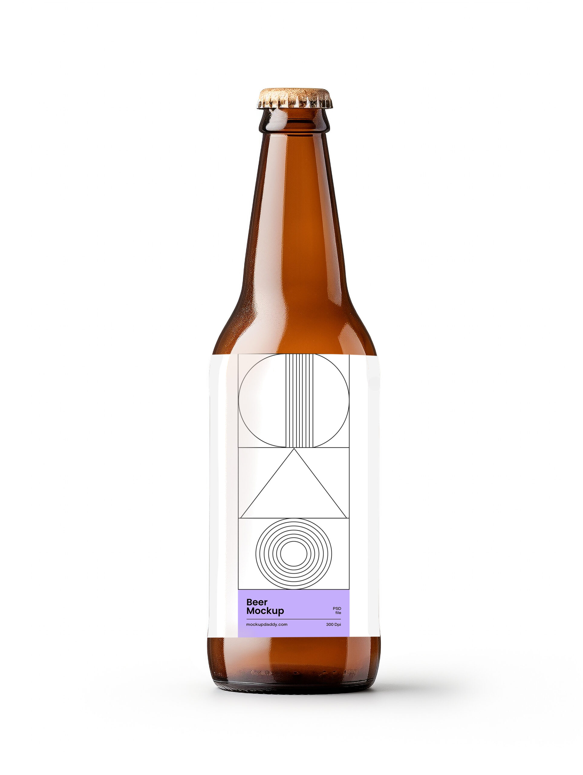 Free Download Beer bottle label mockup PSD