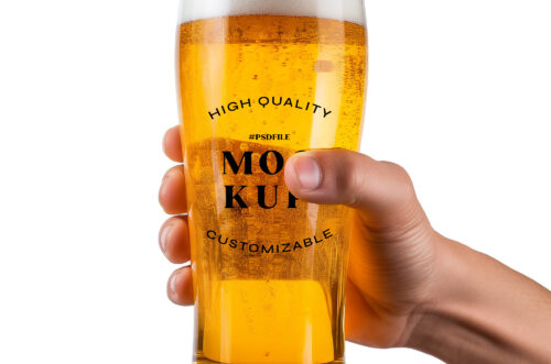 Free Download Beer glass design mockup