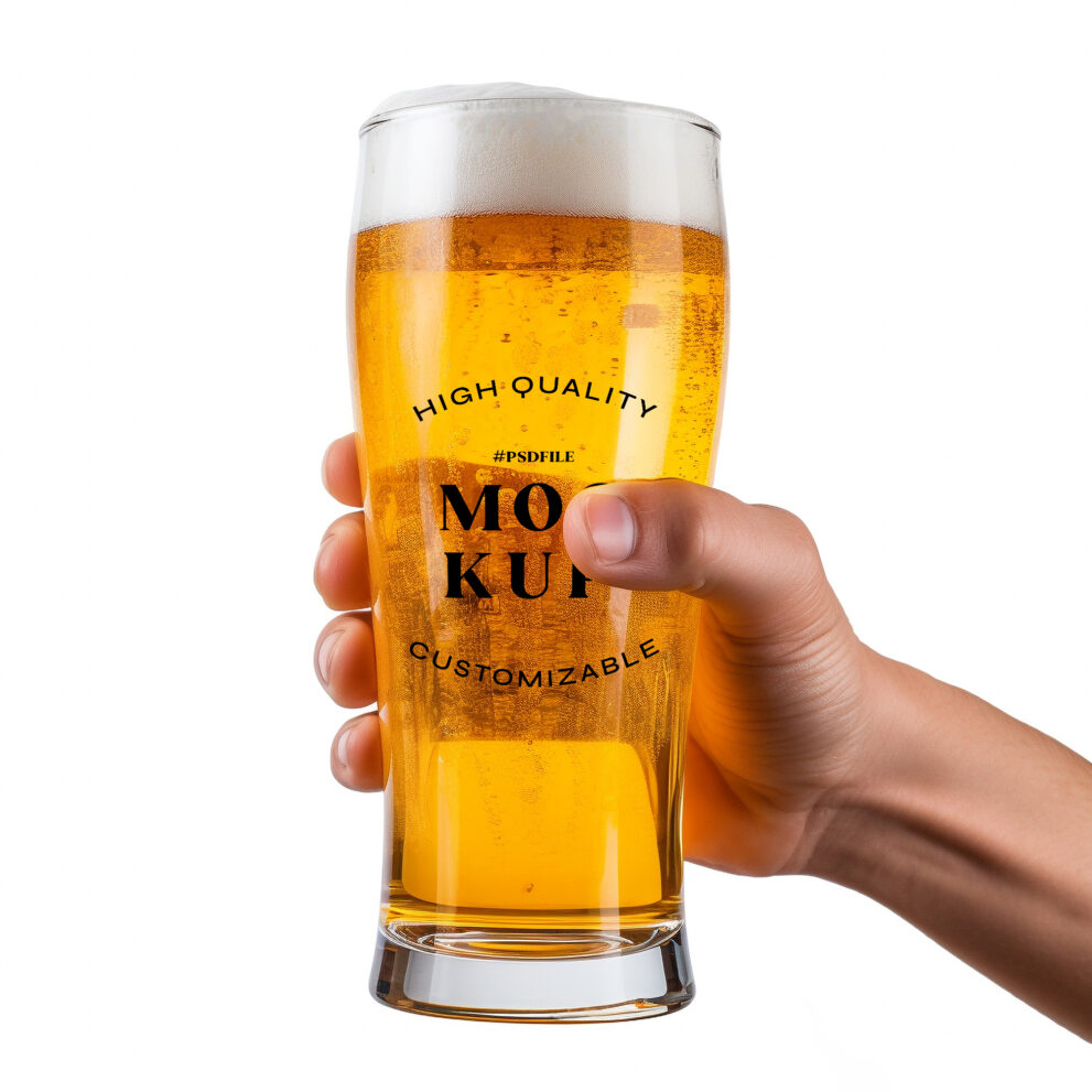 Free Download Beer glass design mockup