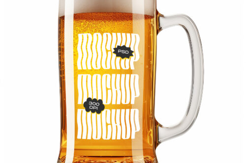 Free Download Beer glass mug design mockup