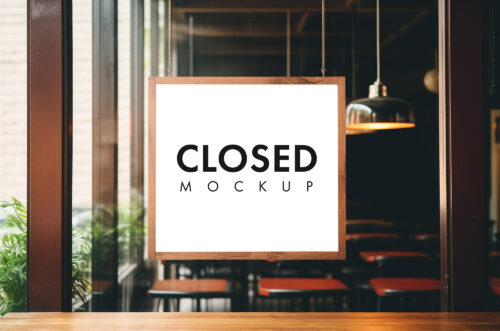Free Download Best open closed cafe sign mockup