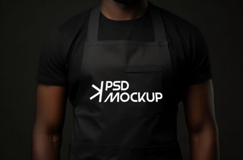 Free Download Black man wearing apron hd mockup