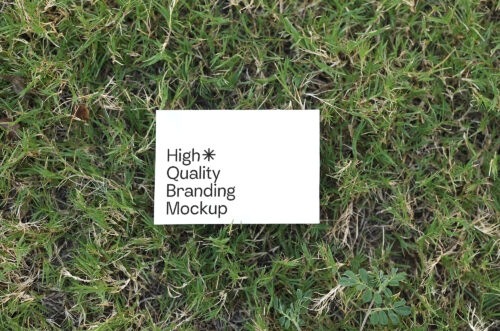 Free Download Business card design on grass