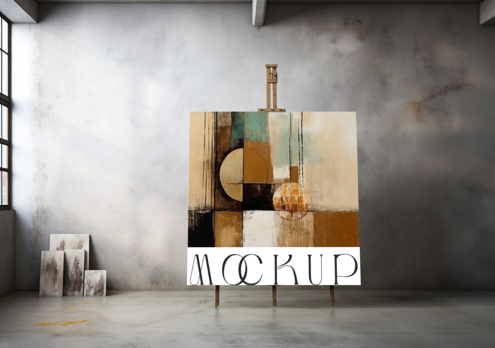 Free Download Canvas on easel isolated template