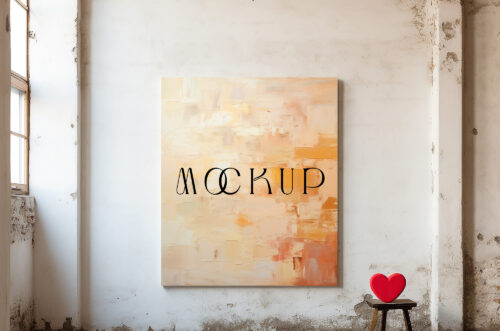 Free Download Canvas on easel mockup PSD