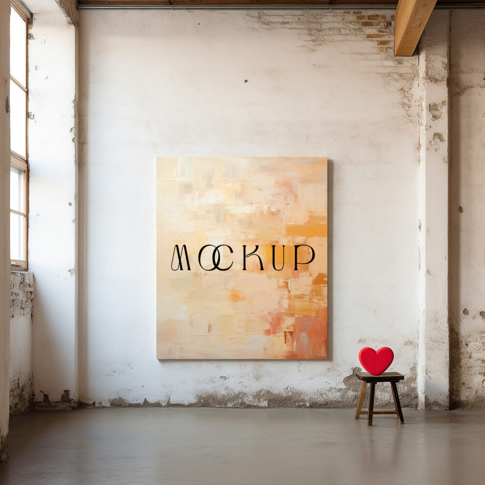 Free Download Canvas on easel mockup PSD
