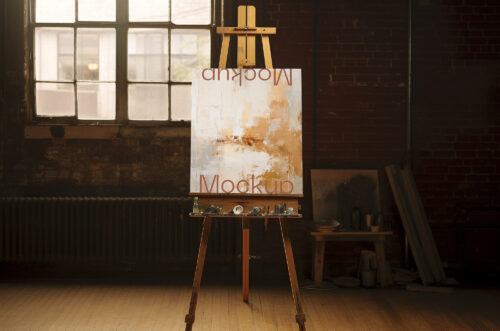 Free Download Canvas on easel template
