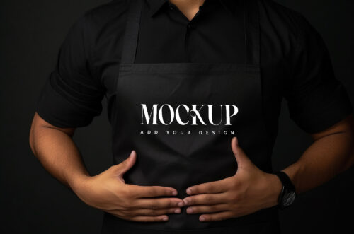 Free Download Close-up apron design mockup