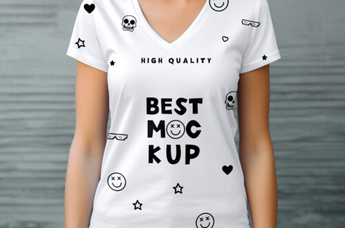 Free Download Close-up woman t-shirt template