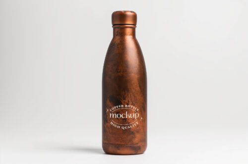 Free Download Copper Water Bottle Mockup