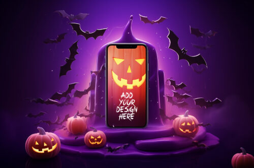 Free Download Download halloween smartphone mockup