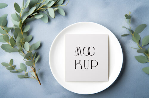 Free Download Download square paper mockup in plate-