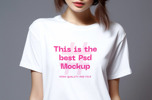 Free Download Female front view t-shirt template