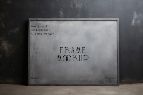 Free Download Frame mockup Dark Wall background