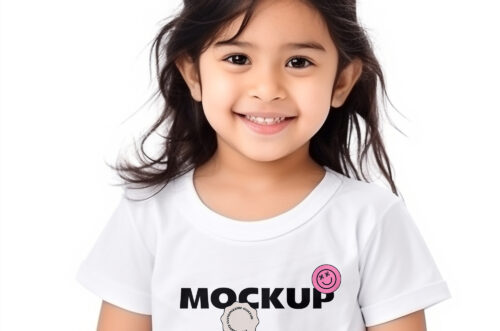 Free Download Girl T-shirt Mockup generator