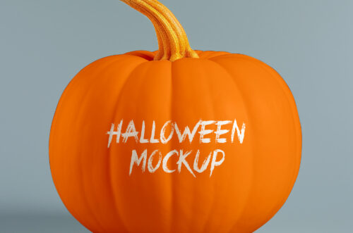 Free Download Halloween pumpkin PSD mockup