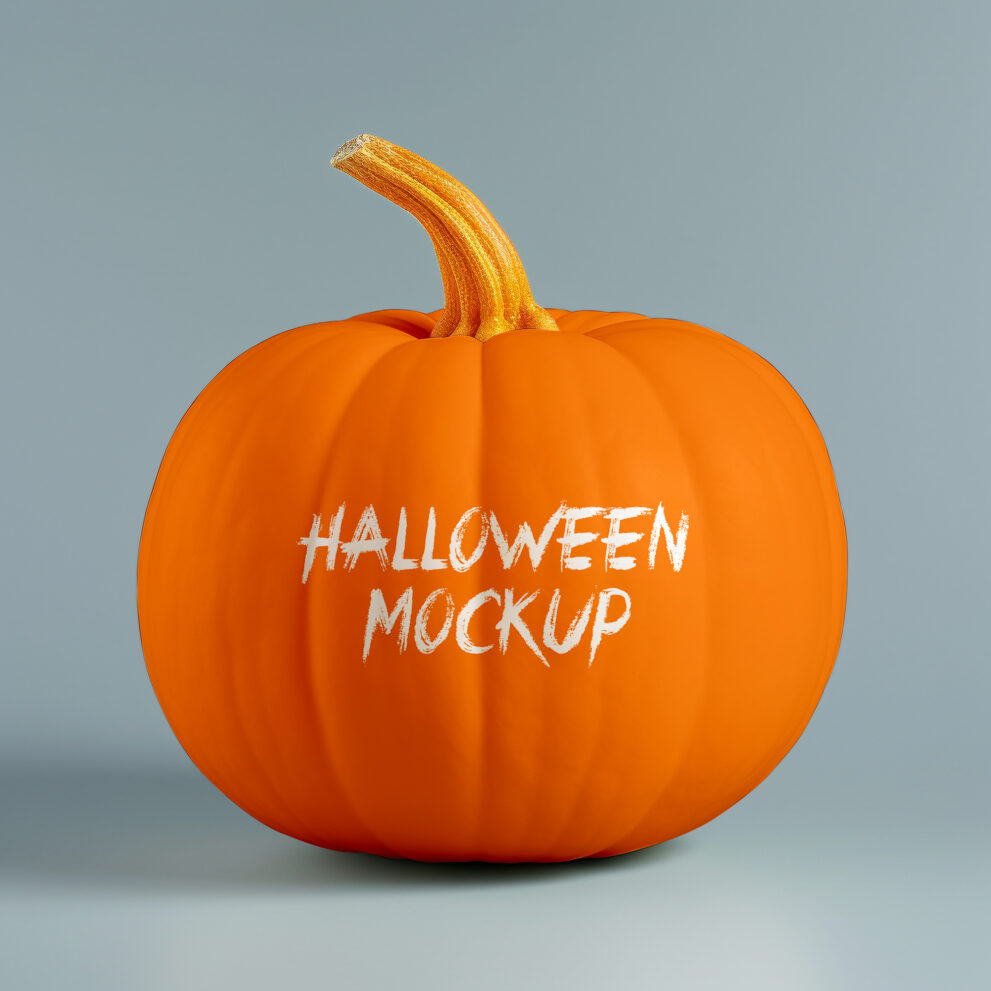 Free Download Halloween pumpkin PSD mockup