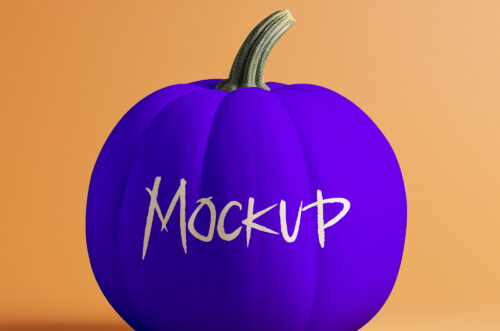 Free Download Halloween pumpkin design mockup
