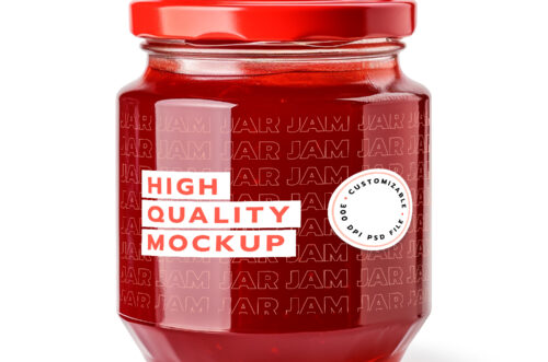 Free Download Hd jam jar design mockup template