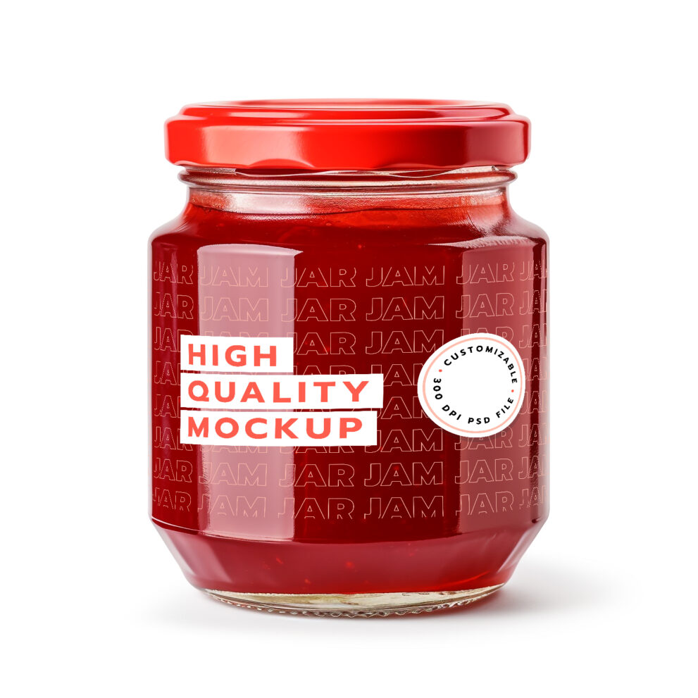 Free Download Hd jam jar design mockup template