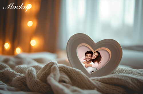 Free Download Heart valentine love photo frame hd mockup