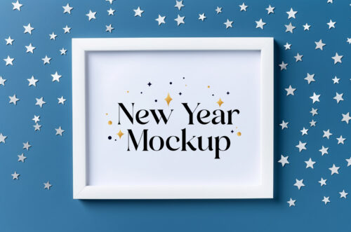 Free Download High quality new year frame mockup template