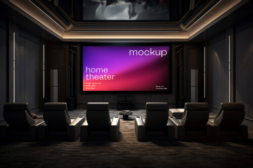 Free Download Home theatre backdrop mockup