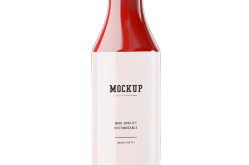 Free Download Ketchup bottle design mockup